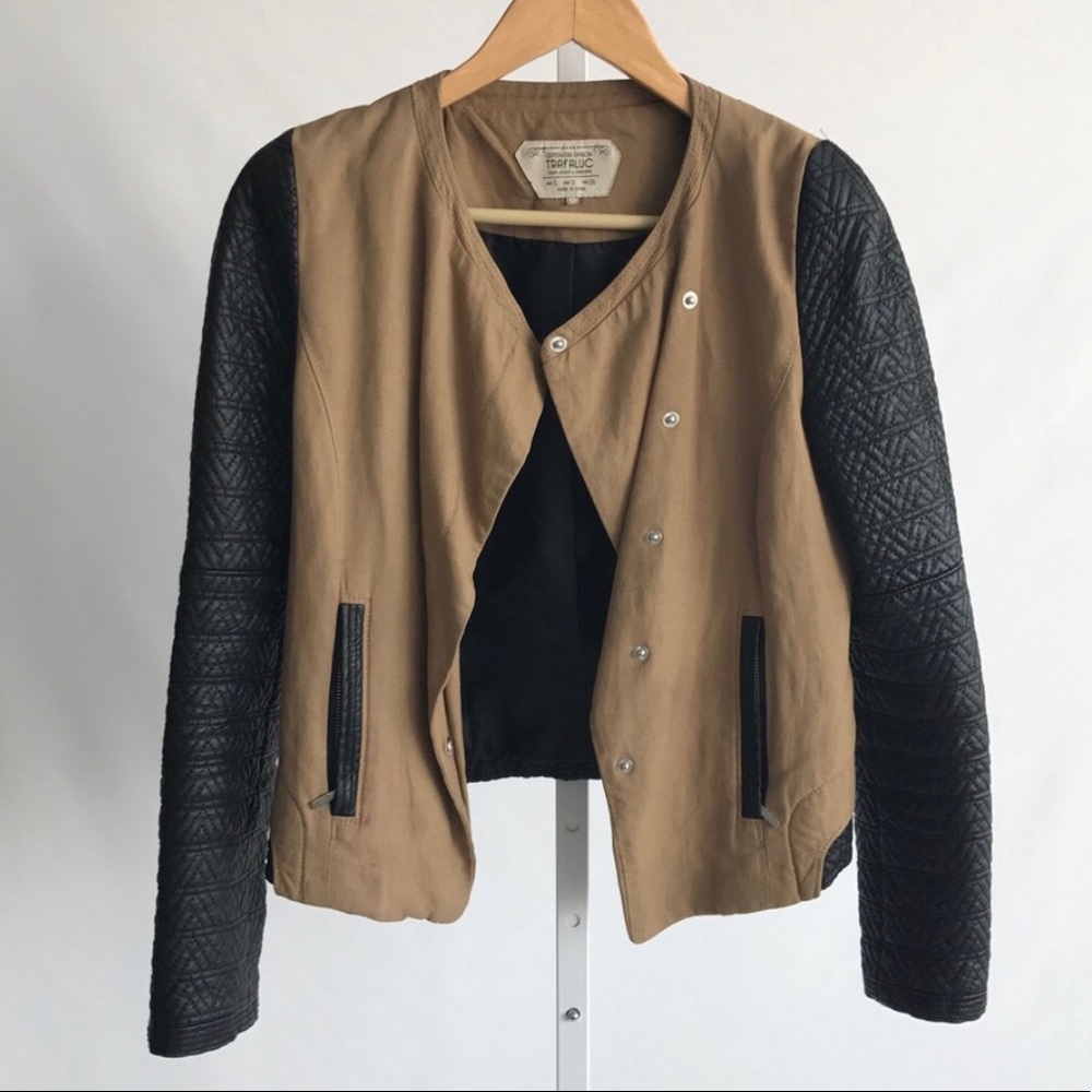 ZARA TRAFALUC Faux Leather Motorcycle Jacket